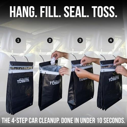 Tossits Hanging Car Trash & Garbage Bags, Disposable - Image 3