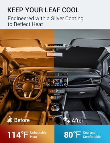 Proadsy Custom Fit 2018-2026 Nissan Leaf Windshield Sun Shade, Blocks Heat - Image 3