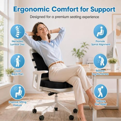 CloudBliss Ergonomic Seat Cushion & Lumbar Support Pillow Set - Image 2