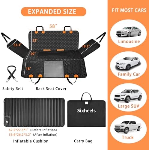 Truck Dog Seat Cover Back Seat Protector, Large Space Backseat Extender - Image 6
