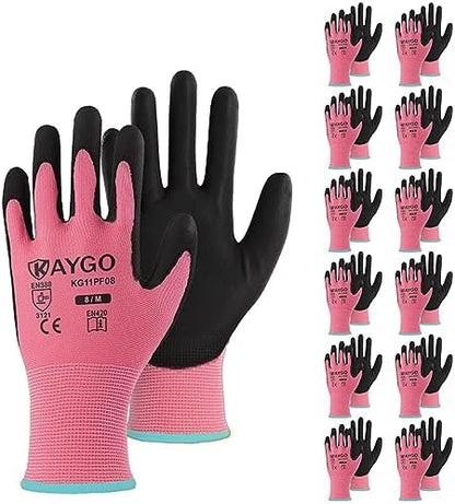 KAYGO Safety Work Gloves for Men Women, PU Coated Palm & Fingers by KAYGO