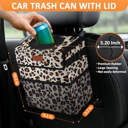Vankor Car Trash Can with Lid Leak Proof Car Accessories - Image 2
