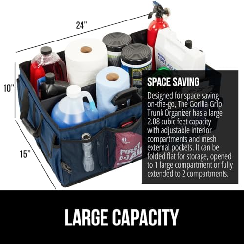 GORILLA GRIP Trunk Organizer for SUV and Cars, Large Capacity - Image 3