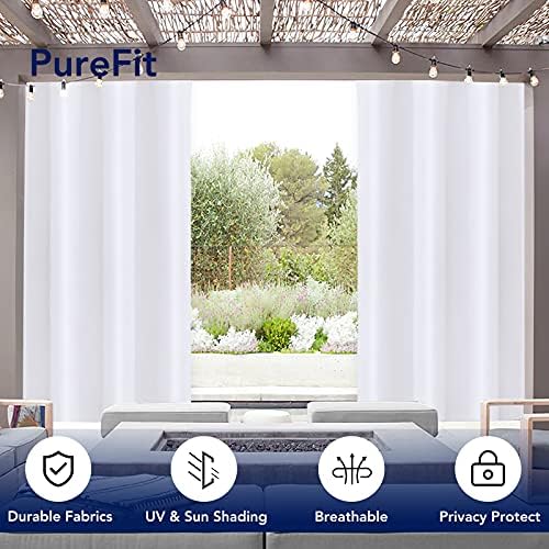 PureFit Outdoor Curtains for Patio Waterproof Weatherproof Outside Curtains - Image 3