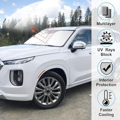 Windshield Sun Shade for 2020-2026 Hyundai Palisade Accessories - Image 2