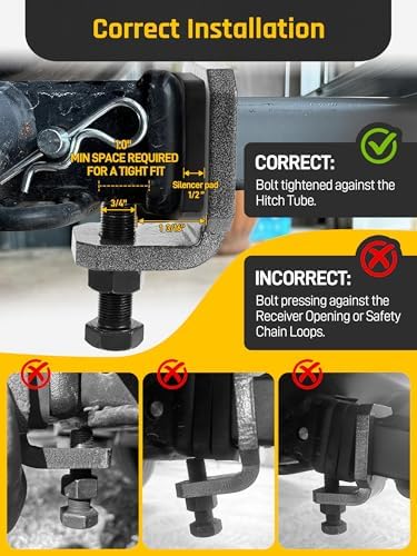 Wyckoff 2" Anti-Rattle Hitch Clamp, Heavy-Duty Tightener & Hitch Stabilizer - Image 7