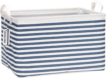 Sea Team Large Rectangle Open-Top Canvas Storage Basket by SeaTeam