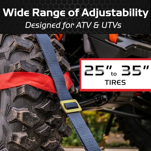Caliber Trailblazer ORV Heavy-Duty Tie Down Straps, 2-Way Tension Around Tire - Image 5