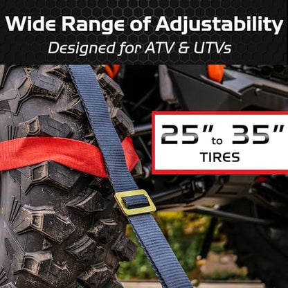 Caliber Trailblazer ORV Heavy-Duty Tie Down Straps, 2-Way Tension Around Tire - Image 5