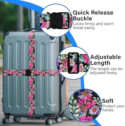 2 Pack Luggage Straps for Suitcases, Adjustable Travel Belt - Image 4