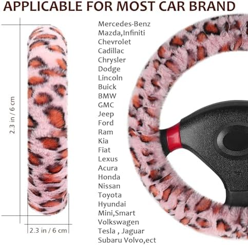 Accmor Fuzzy Steering Wheel Cover, Universal Fit Fur Car Wheel Cover & - Image 2