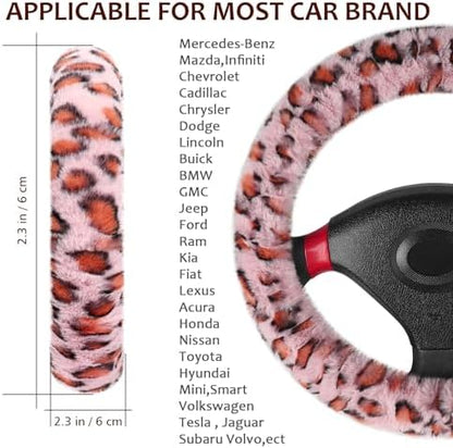 Accmor Fuzzy Steering Wheel Cover, Universal Fit Fur Car Wheel Cover & - Image 2