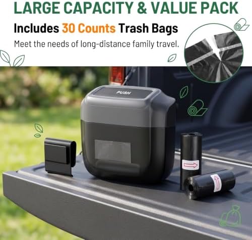 Car Trash Can with Lid, Waterproof Push to Open Garbage Bucket with 30 Trash - Image 7