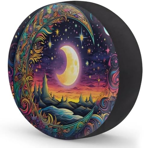 Spare Tire Cover for RV Trailer, Bohemian Moon Tire Covers Universal Fit for - Image 2