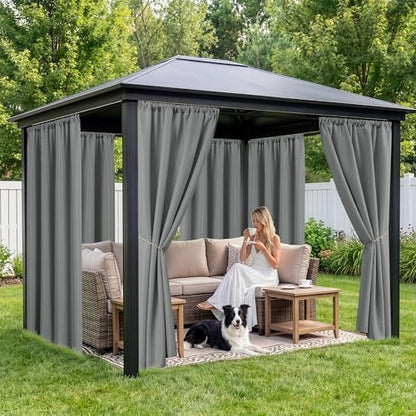 Outdoor Curtains for Patio Waterproof, 8 Panels, Rod Pocket - Image 4