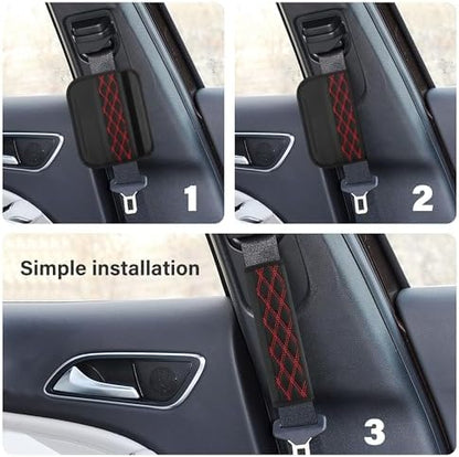 2PCS Car Seat Belt Cover Pads, Leather Seatbelt Covers Protect Shoulder and - Image 6