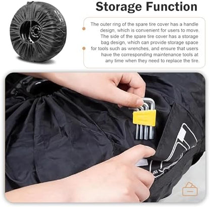 1 PC Car Tire Cover, 31.49" Anti-scratch Car Spare Tires Cover, 210D Oxford - Image 3
