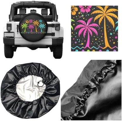 Spare Tire Cover，Tropical Palm Trees Camper Spare Tire Cover Waterproof Sun - Image 5