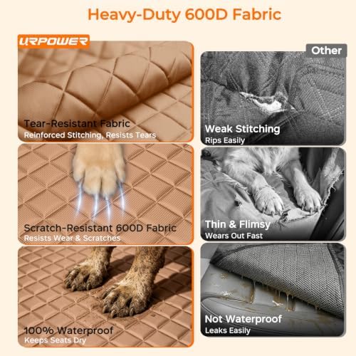 URPOWER Dog Car Seat Cover for Back Seat, Waterproof Hammock for Car & SUV - Image 3