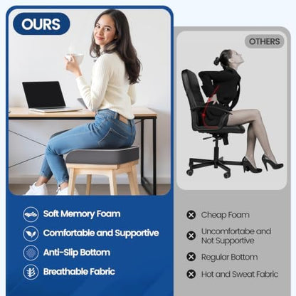 SweetSlubr Seat Cushion, Chair Pad, Memory Foam Tailbone Pain Relief - Image 5