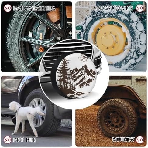 Heavy Duty Spare Tire Cover 18 Inch Mountains - Image 7