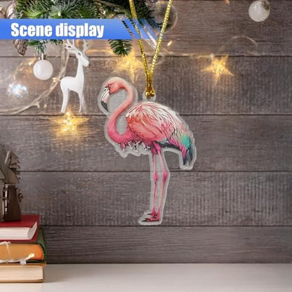 2D Flat Flamingo Car Rear View Mirror Charm, Acrylic Car Rear View Mirror - Image 5
