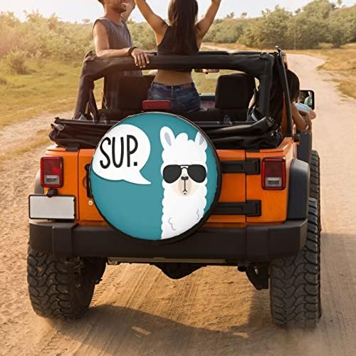Funny Llama Spare Tire Cover Dust-Proof Wheel Tire Cover Fit Trailer, SUV and - Image 4