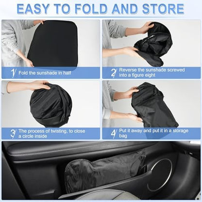 SINGARO 300T Universal Car Windshield Sun Shade, Foldable Reflective - Image 6