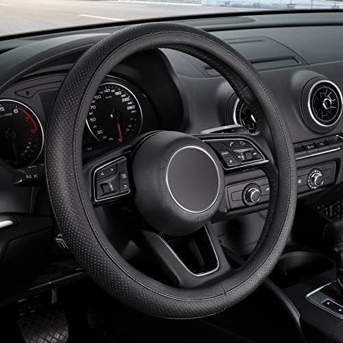 SEG Direct Black Car Steering Wheel Cover Small Size 14-14.25 inch by SEGDirect