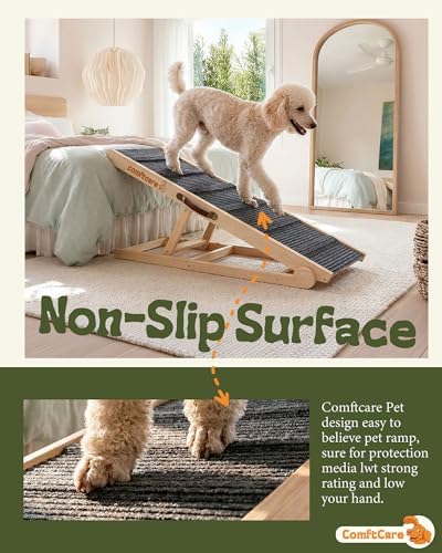 Large Dog Ramp for Bed, Adjustable Wooden Ramp, 200 lbs - Image 4