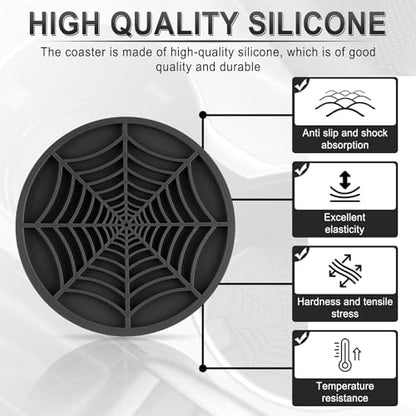 Alpmosn 4PCS Spider Web Car Coasters - Image 3