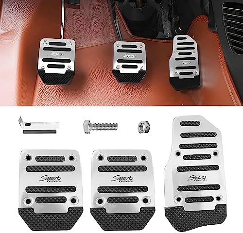 Ziciner 3PCS Non-Slip Car Pedal Pads, Manual Gearbox Gas Pedal Brake Pedal Cover by Ziciner