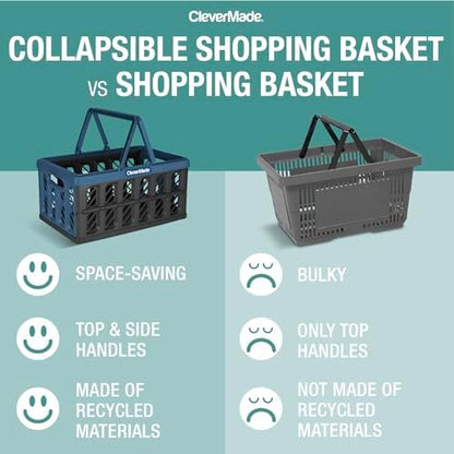 CleverMade Eco Collapsible Shopping Basket - Image 3
