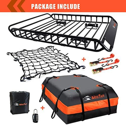 Roof Rack Rooftop Cargo Carrier Basket 51"*36"*5"+Waterproof Bag 15 Cu.Ft. - Image 2