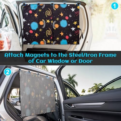 Car Window Shades, 2 Packs Magnetic Car Sun Shades - Image 6