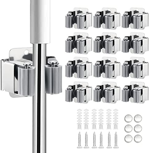 JAMEND CLXP 12PCS Broom and Mop Holder, Heavy Duty Garden Tool Organizer Rack by JAMEND+CLXP