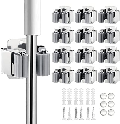 JAMEND CLXP 12PCS Broom and Mop Holder, Heavy Duty Garden Tool Organizer Rack by JAMEND+CLXP