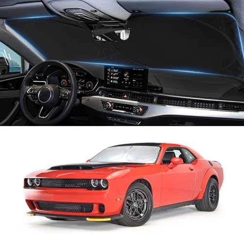 Windshield Sun Shade for 2015-2023 Dodge Challenger Accessories Sunshade by INSAUTO