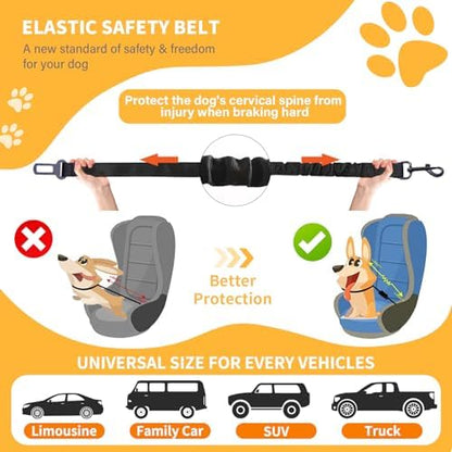 Dog Seat Belt Retractable Dog Car Harness 1 Pack Elastic Bungee Buffer - Image 5