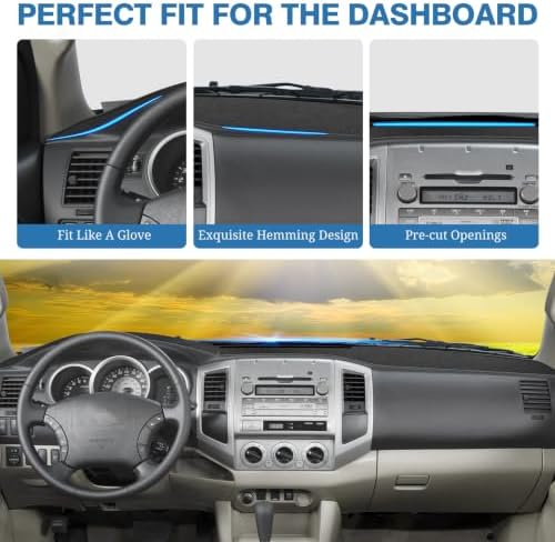 FIILINES Dash Cover for 2005-2015 Toyota Tacoma Pickup, Dashboard Mat Interior - Image 4