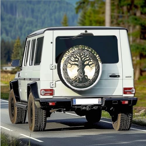 Tree of Life Spare Tire Cover PU Leather, Wheel Protector Tyre Cover - Image 2