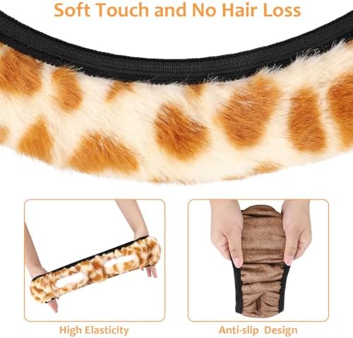 Accmor Fuzzy Leopard Print Car Steering Wheel Cover Women Car Accessories - Image 4