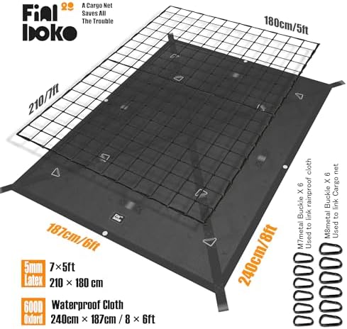 Highly Elastic Cargo Net for Pickup Truck Bed, Cargo Net Cover Suitable for - Image 2