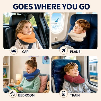 BUYUE Kids Travel Pillows for Airplane, Memory Foam 360° Head Support Sleeping - Image 6