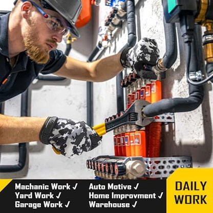 COOLJOB Mechanic Safety Work Gloves, Enhanced Anti-Slip Grip Tactical Gloves - Image 6