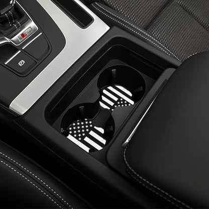 American Flag Black Steering Wheel Cover 15 in + 2 Pieces USA Car Coasters - Image 7