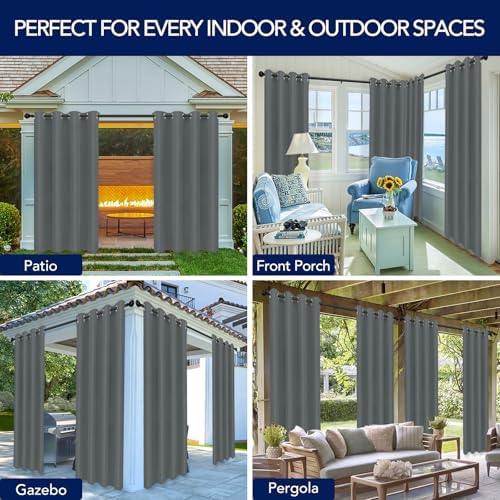 PureFit Outdoor Curtains for Patio Waterproof Weatherproof Outside Curtains - Image 5