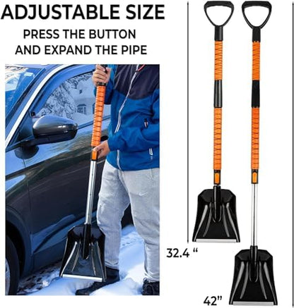 Zone Tech Extendable Snow Squeegee, Ice Scraper and Shovel 42" 5- Rotating Snow - Image 3