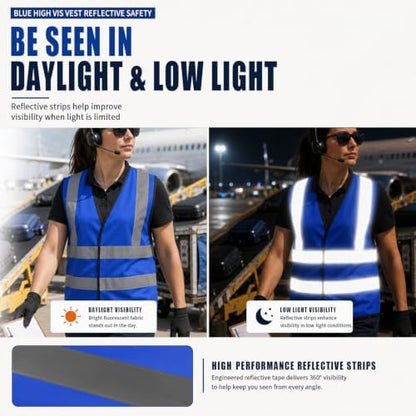 AYKRM 12 colour High visibility viz vest hi vis viz reflective work - Image 3
