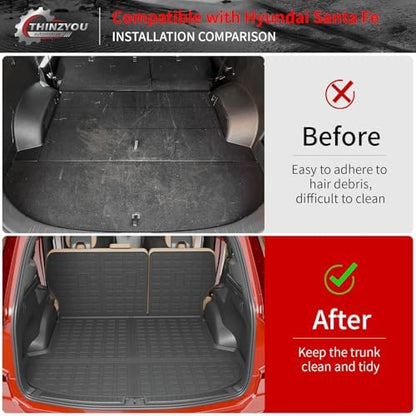 Cargo Mat & Backrest Mats for 2021-2023 Hyundai Santa Fe 5 Seats - Image 2